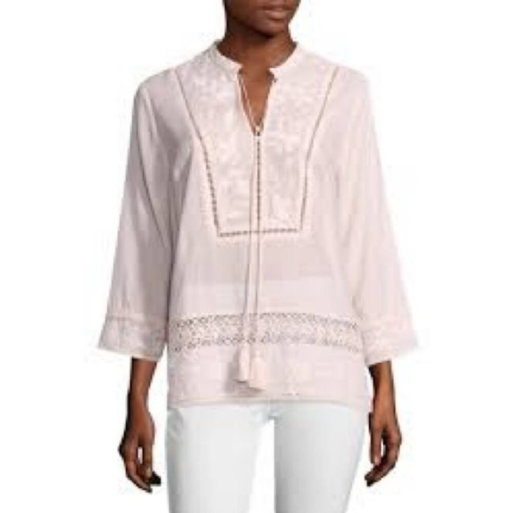 Plenty By Tracy Reese Embroidered Pink Kurta Top‎
